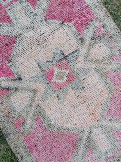 Hallway runner 2'8x10 vintage runner rug, hand made wool rug, kitchen rug, oushak rug