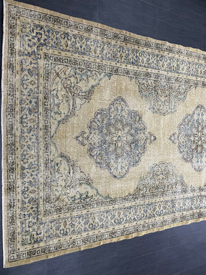 Vintage Hand Knotted Rug Vintage 5x13 Runner Oushak Runner Rug Turkish Runner Rug Vintage Runner Rug Star Kitchen Runner Natural Wool