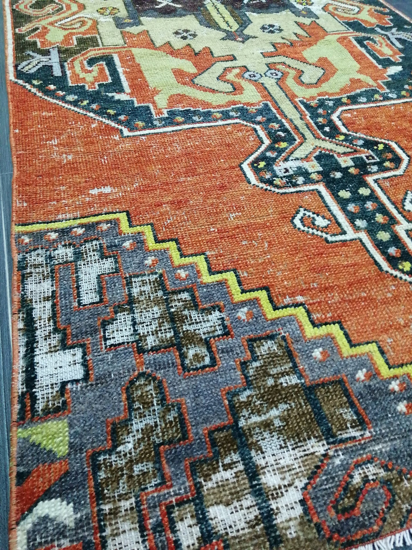 7.5 X 3 DISTRESSED Oushak Runner Rug Turkish Runner Rug Vintage Runner Rug Hallway Runner Rug Kitchen Runner Rug Wool Runner Rugl Oushak Rug