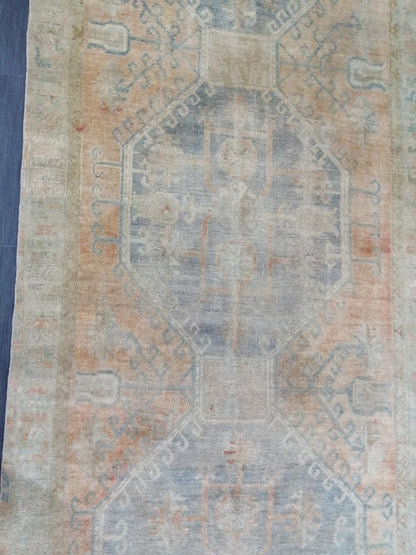4.3 x 11.9 Faded Oushak Runner Rug Turkish Runner Rug Vintage Runner Rug Hallway Runner Rug Kitchen Runner Rug Wool Runner Rug Wool Oushak