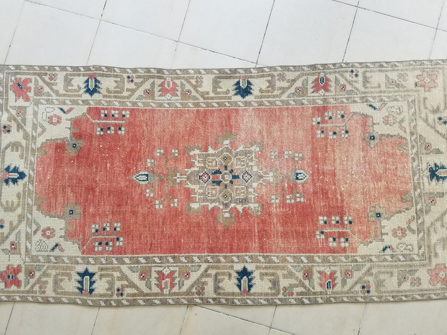 6'3x3'2 handmade vintage rug,wool area rug,