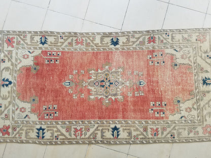 6'3x3'2 handmade vintage rug,wool area rug,