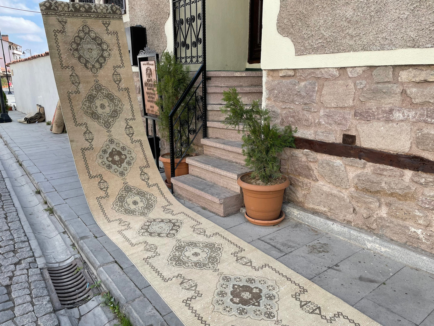 Muted Long Runner Rug 2.7 x 18.6 Long TURKISH Runner Rug Long Vintage Runner Rug Extra Long Runner Rug Staircase Runner Hand Knotted Runner