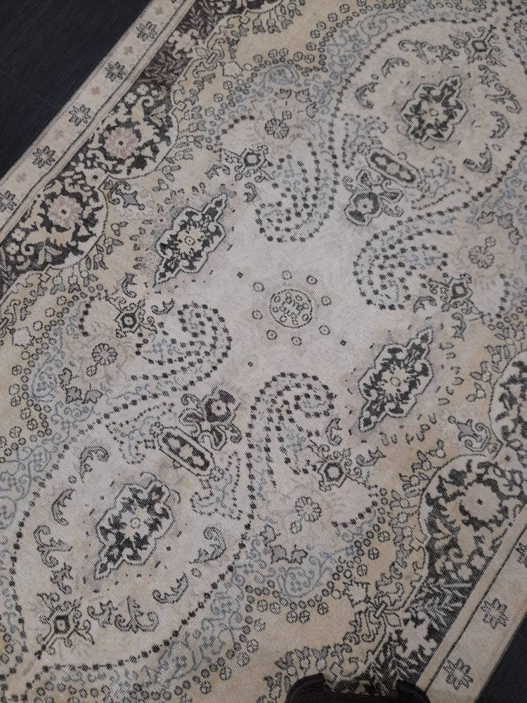 WOOL RUG Vintage 6 x 9.7 Rug Turkish Oushak  Rug, Hand Knotted Rug Persian Living Room Rug Oriental Rug Farmhouse Rug Knotted Rug 6x10 rug