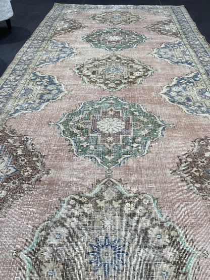 Vintage Runner Rug, Hand Knotted Runner 5 x 10.6 Rug, Turkish Runner Rug, Vintage Runner Rug,distressed Runner Rug,Quality Kitchen Runner