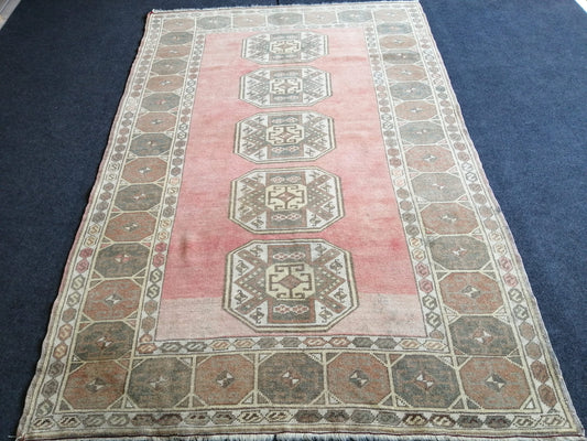 6.3 x 4 ft OUSHAK RUG TURKISH Oushak Rug Hand Made Rugs Vintage Oushak Runner Rug Vintage 4x6 Rug Wool Oushak Rug Vintage Turkish Rug