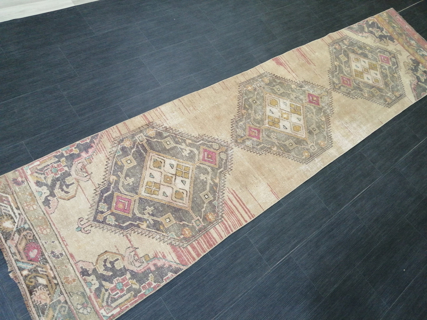 2.6 x 11 Oushak Runner Rug Turkish Runner Rug Vintage Runner Rug Hallway Runner Rug Kitchen Runner Rug Wool Runner Rug Wool Oriental Runner