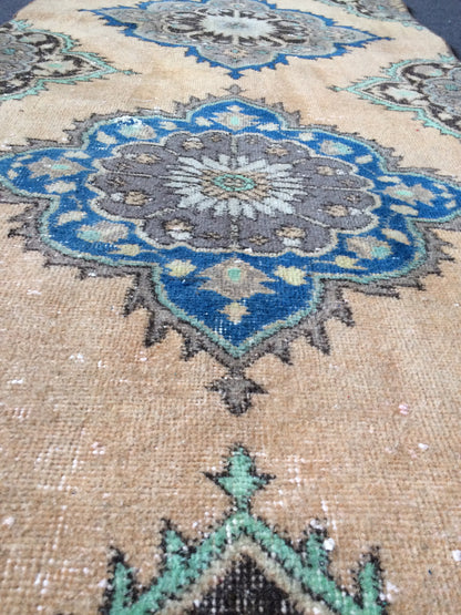 12.5 x 2.8 ft Oushak Runner Rug Turkish Runner Rug Vintage Runner Rug