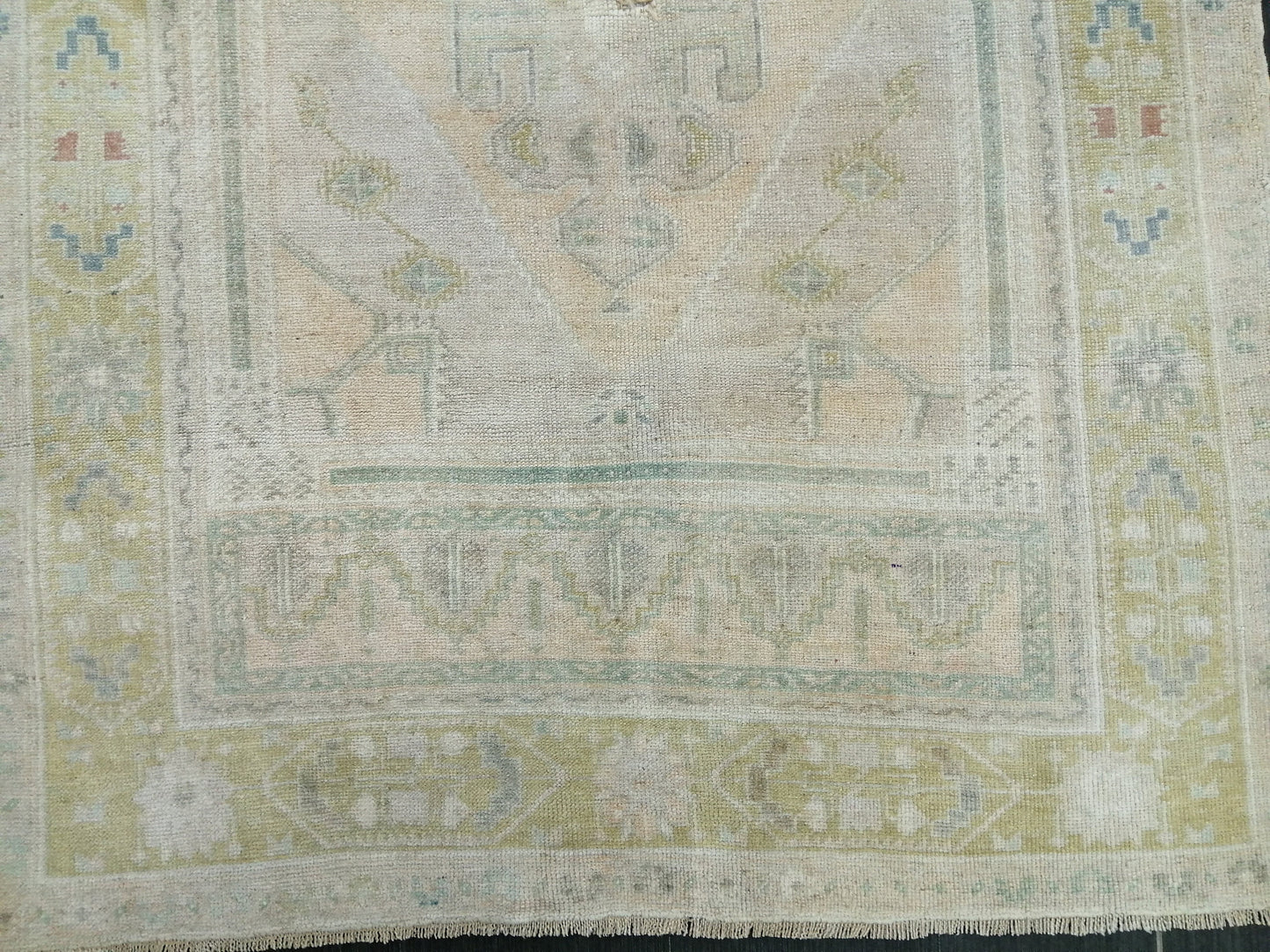 6.8 x 4 Muted OUSHAK RUG TURKISH Oushak Rug Vintage Oushak Runner Rug Vintage Runner Rug Wool Oushak Rug Hand Made Rugs Vintage Turkish Rug