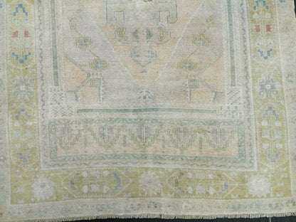 6.8 x 4 Muted OUSHAK RUG TURKISH Oushak Rug Vintage Oushak Runner Rug Vintage Runner Rug Wool Oushak Rug Hand Made Rugs Vintage Turkish Rug