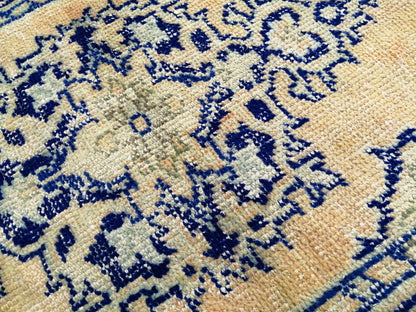 4.6 x 2.6 Blue Rugs, Hand Made Rug, Oushak Rug, Rustic Rug, Bohemian Rug, Rug Runner, Turkish Rug, Farmhouse Rug, Vintage Rug, Wool rug