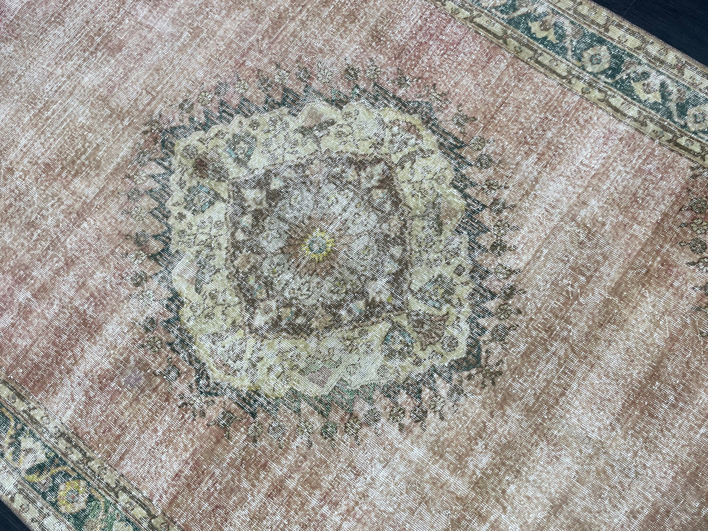 Vintage Rug TURKISH 6.2 x 9.5 Handmade Rug Vintage Persian Rug Oushak Rug  Hand Knotted RugTurkish Oushak Rug Vintage Oushak Rug, Wool Rug