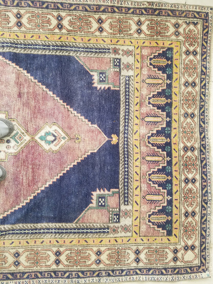 Oushak wool rug,turkish rug 4'9x8'5 vintage rug, unique hand made rug kitchen rug bohemian rug