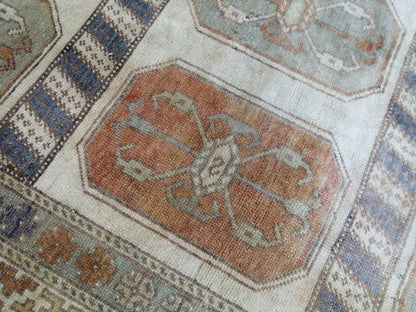 3.9 x 7 OUSHAK RUG TURKISH Oushak Rug Vintage Oushak Runner Rug 4x7 Vintage Runner Rug Wool Oushak Rug Hand Made Rugs Vintage Turkish Rug