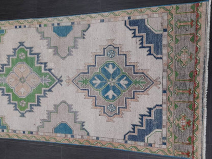 Muted Vintage Runner Rug 3 x 10.7 Muted Hallway Runner Kitchen Runner Rug Muted Staircase Runner Rug Muted Oushak Rug XĹ Turkish Runner