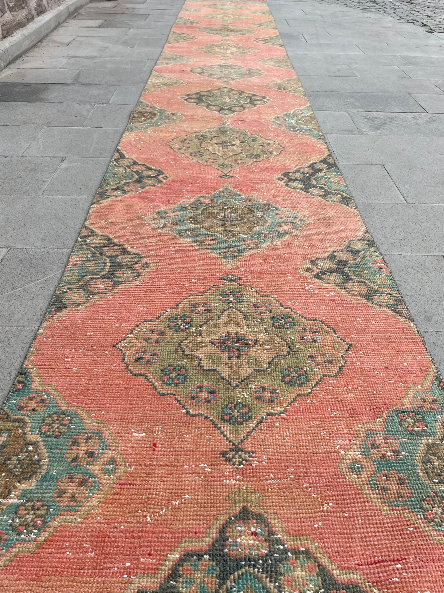 Extra Long Turkish Runner Very Long Oushak Runner Rug 2.8 x 20.2 Vintage Stair Runner Rug XL Oriental Runner Rug Staircase Red Runner