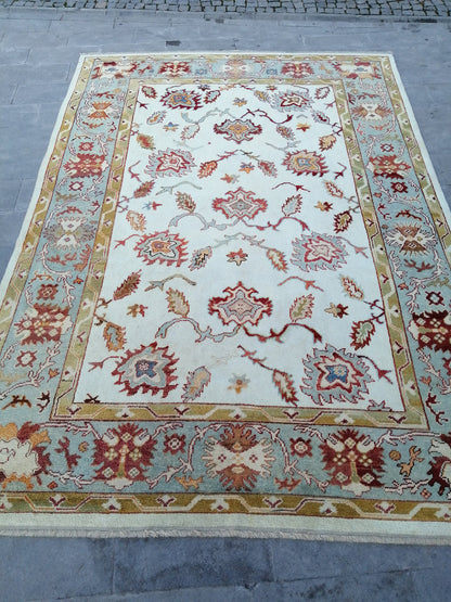 9 x 12.7 OUSHAK RUG, TURKISH Oushak Rug, Quality Wool Oushak  Rug, Rug, Wool Oushak Rug Hand Made Rugs Made In Turkey Oushak Rug 8x12 9x13