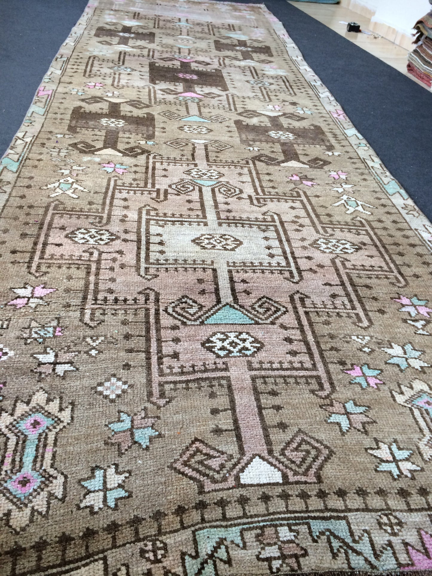 12.3 X 3.10 Oushak Runner Rug Turkish Runner Rug Vintage Runner Rug Hallway Runner Rug Kitchen Runner Rug Wool Runner Rug Wool Oushak Rug