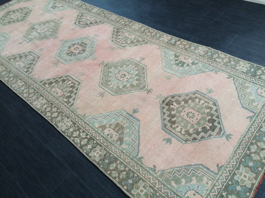 Oushak Runner Rug 10.4 x 4 Vintage Runner Rug Hallway Runner Rug Kitchen Runner Rug Wool Runner Rug Wool Oushak Rug