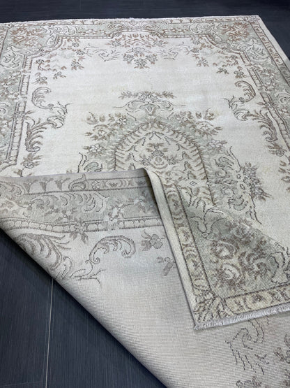 Large Area OUSHAK RUG, TURKISH 6.4 x 10 Rug, Muted Vintage  Rug, Handmade Rug, Antique Hand Knotted Rug, Persian Rug, Muted Oriental rug