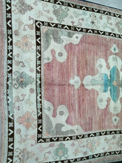 Authentic OUSHAK RUG 12.7 x 9 Oushak Rug Vintage Oushak Rug Vintage Rug Wool Oushak Rug Hand Made Rugs Vintage Turkish Rug