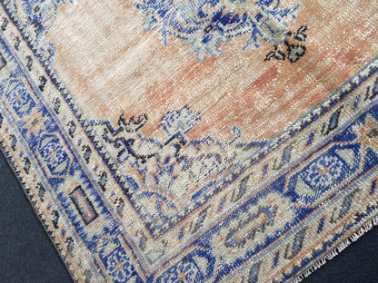 12 x 4.7 Oushak Runner Rug Turkish Runner Rug Vintage Runner Rug Hallway Runner Rug Kitchen Runner Rug Wool Runner Rug Wool navy dyes