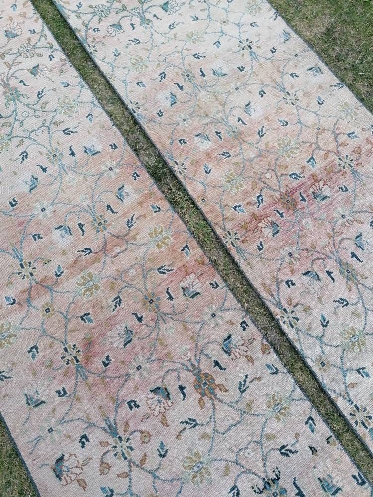 Wool oushak runner, turkish handmade runner, vintage runner rug 2'4x9'5 hallway runner rug kitchen runner