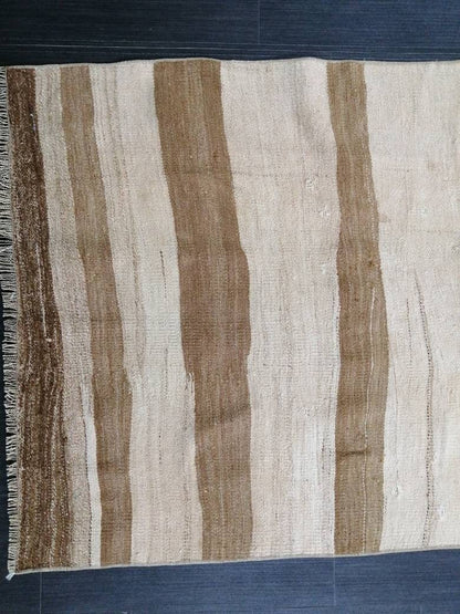 Neutral Vintage Runner rug , Neutral Flat woven Kilim Runner 11.6 x 2.7 Oriental Runner Rug, Oriental Carpet, Vintage Kilim Rug Wool Carpet