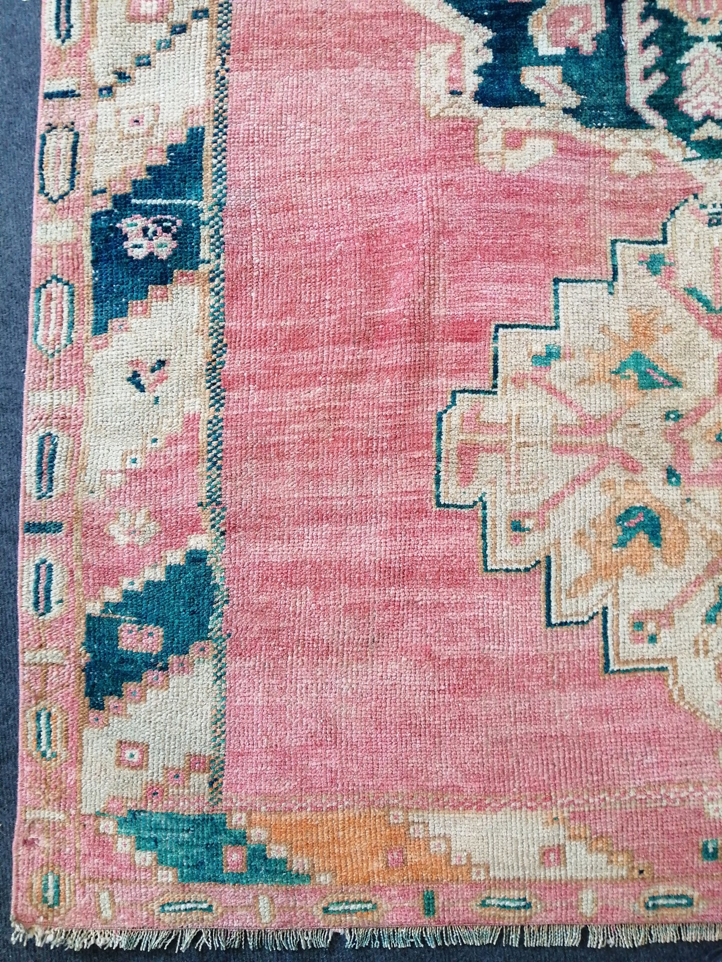 Handmade  Runner RUG TURKISH 4.4 x 10.9 Rug Vintage Oushak Runner Rug Vintage Runner Rug Wool Oriental Rug Vintage Turkish Rug