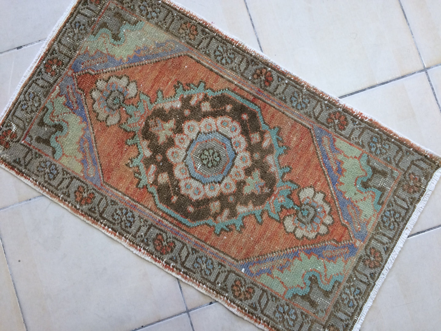Oushak  Mini Rug Turkish  Area Rug Vintage Turkish Rug Oushak Rug Hand Made Rug Vintage Rug