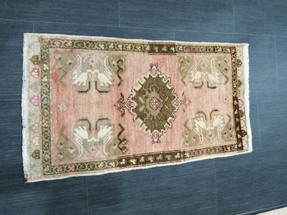 Small Turkish Rug Mini Rug Small Area Rug Turkish Rug Oushak Rug Hand Made Rug Vintage Rug Vintage Mat Hand Knotted Rug