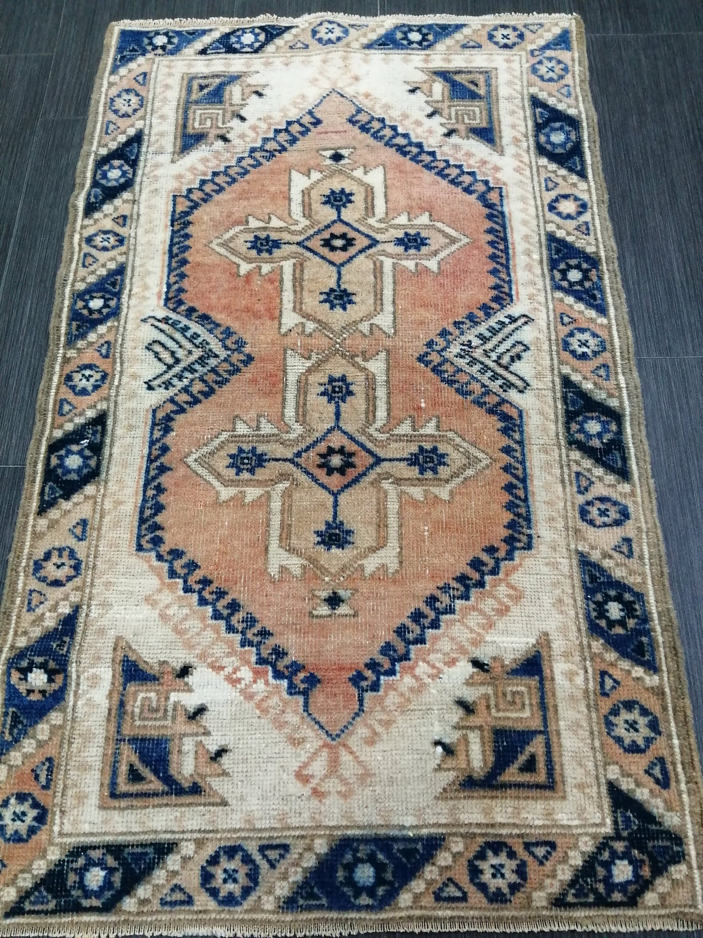 3.5 X 2 Rug, Hand Made Rug, Oushak Rug, Rustic Rug, Bohemian Rug, Turkish Rug, Farmhouse Rug, Vintage Rug, Wool rug