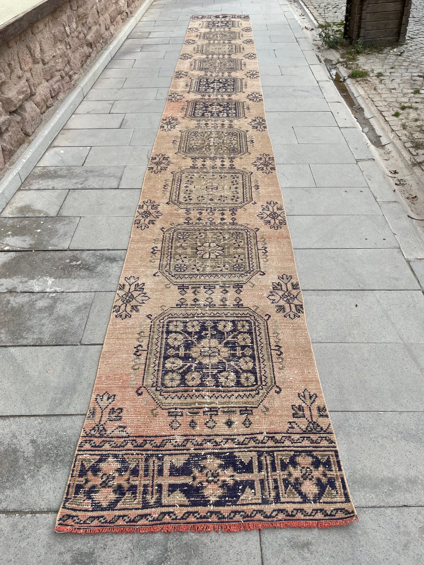 Wool Extra Long Runner Rug, Very Long Handmade Runner 2.7 x 22 ft Rug, Vintage Runner Rug, XL Turkish Runner Rug Staircase Runner rug