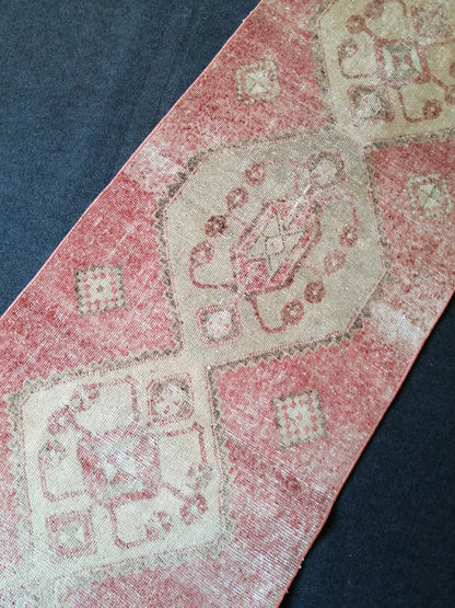 2.7 x 11 Runner Rug Oushak Runner Rug, Turkish Runner Rug, Vintage Runner Rug, Hallway Runner Rug, Blush Runner Rug Wool RUNNER RUG