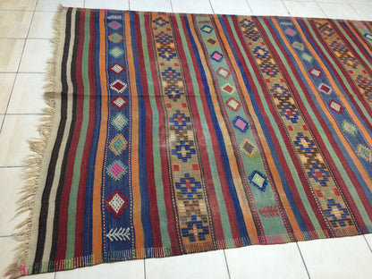Flat Weave Rugs, Hand Made Rug, Oushak Rug, Flatweave Rustic Rug, Bohemian Rug, Turkish Rug, Farmhouse Rug, Vintage Rug, Wool rug