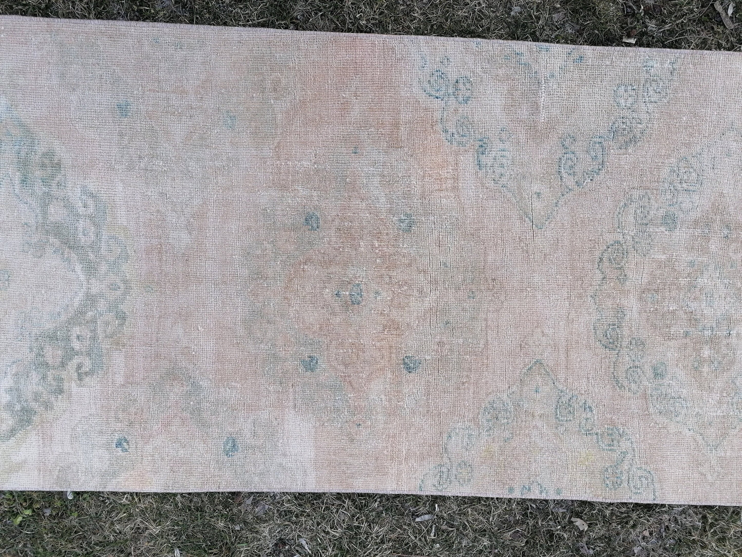 2'9x23'6 oushak turkish runner rug, vintage turkish runner rug, hallway hand made wool rug, kitchen runner rug