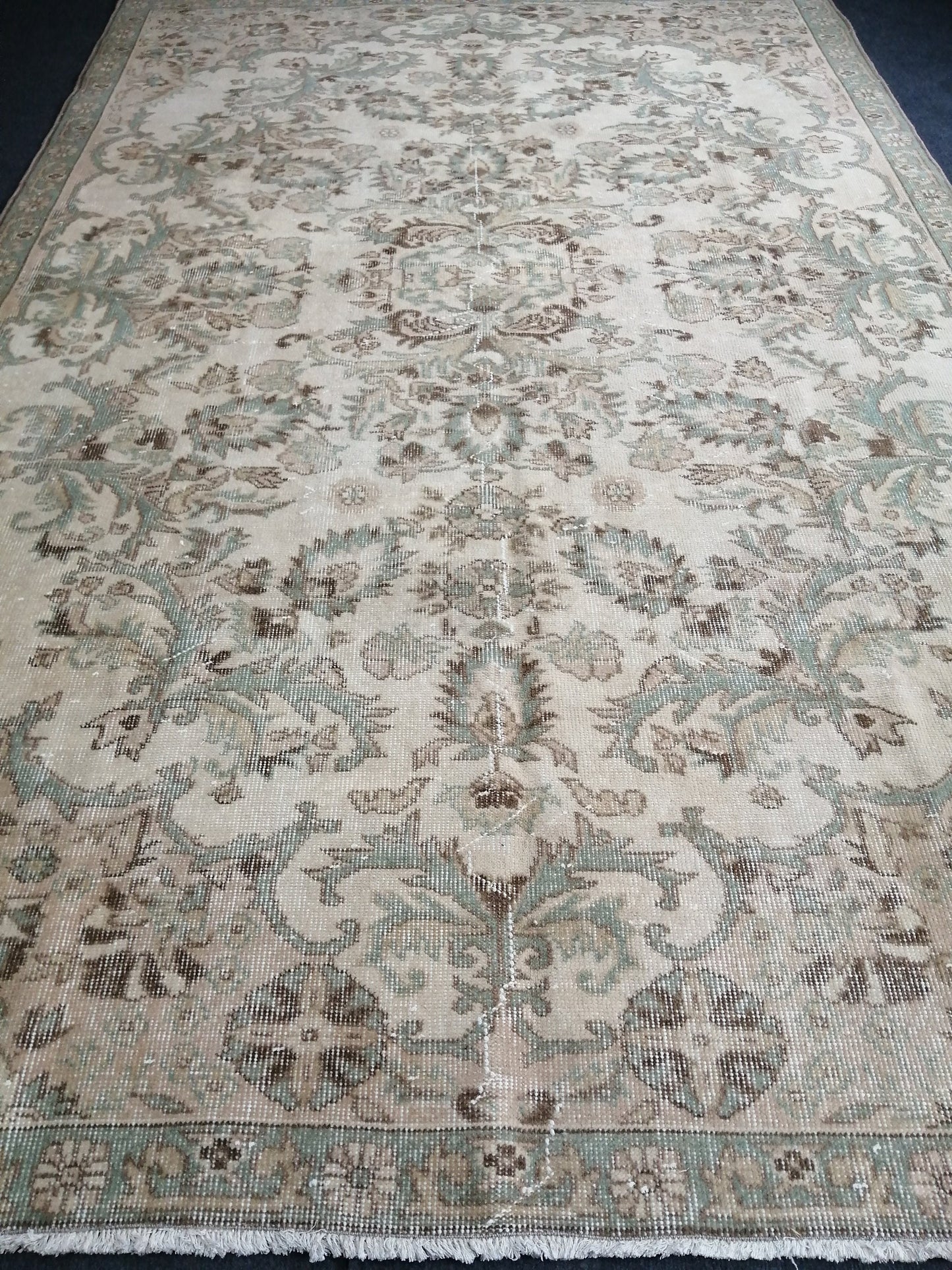 6.5 x 10 Oushak Runner Rug Turkish Runner Rug Vintage Runner Rug Hallway Runner Rug Kitchen Runner Rug Wool Runner Rug Wool Oushak Rug