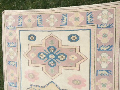 WOOL Area Rug, Handmade Rug, Muted Rug, Oushak Rug,Muted Vintage Persian Rug Vintage Turkish Rugs, Oushak Rug, Turkish 5.2 x 7.3 Rug