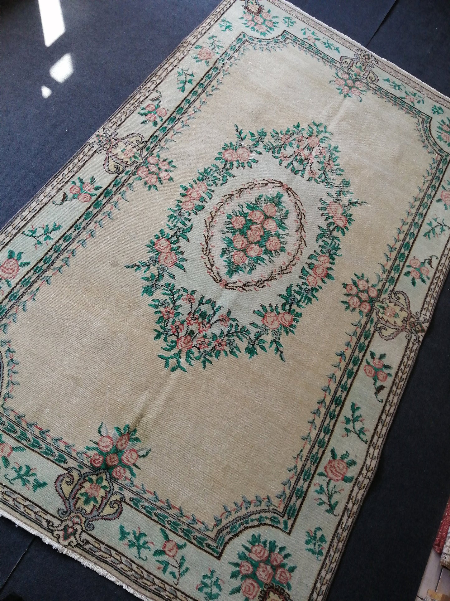 Vintage rugs Turkish Oushak Rug 6x10 Bohemian Rug, Living Room Rug, Oushak Rug, Hand woven Rug, Wool Muted Rug, WOOL Oriental Rugs