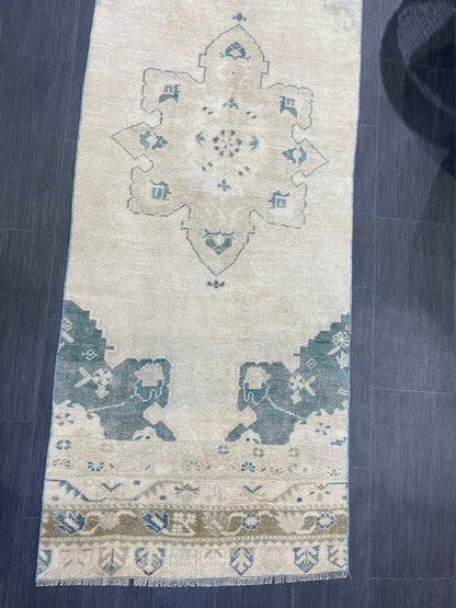 Antique Runner Rug, Persian 2.6 x 11.8 Runner Rug, Vintage Runner, Wool Runner Rug, Turkish Runner Rug, Kitchen Runner Rug, Hallway Runner