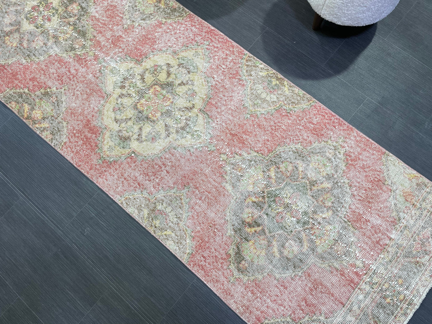 Turkish Runner Rug, Hand Knotted 2.8 x 12.7 Runner Rug, Vintage Runner Rug, Hallway Runner Rug, Persian Kitchen Runner Rug,Handmade Runner