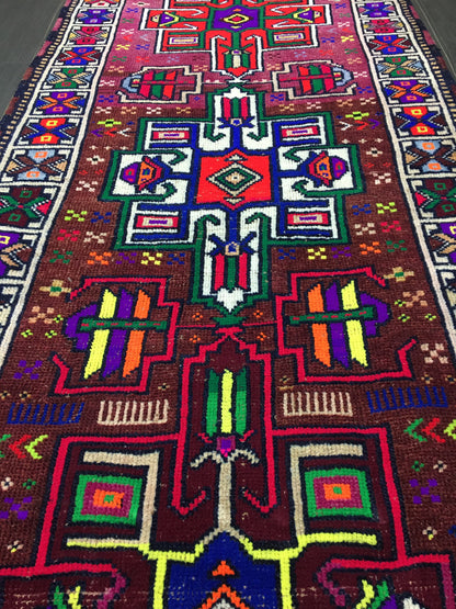 Vintage Runner Rug  3x12 Hand Knotted Runner Rug Turkish Runner Rug Muted Persian Runner Rug Vintage Runner Rug Oriental Runner Rug