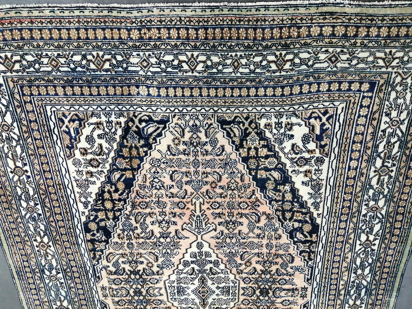 Vintage Persian Rug, Unique Motif Rug, 8 x 11.2 Persian Rug, Hand Knotted Rug, Eclectic Rug, Hand Made Rug, Living room Rug Navy rug 8x11