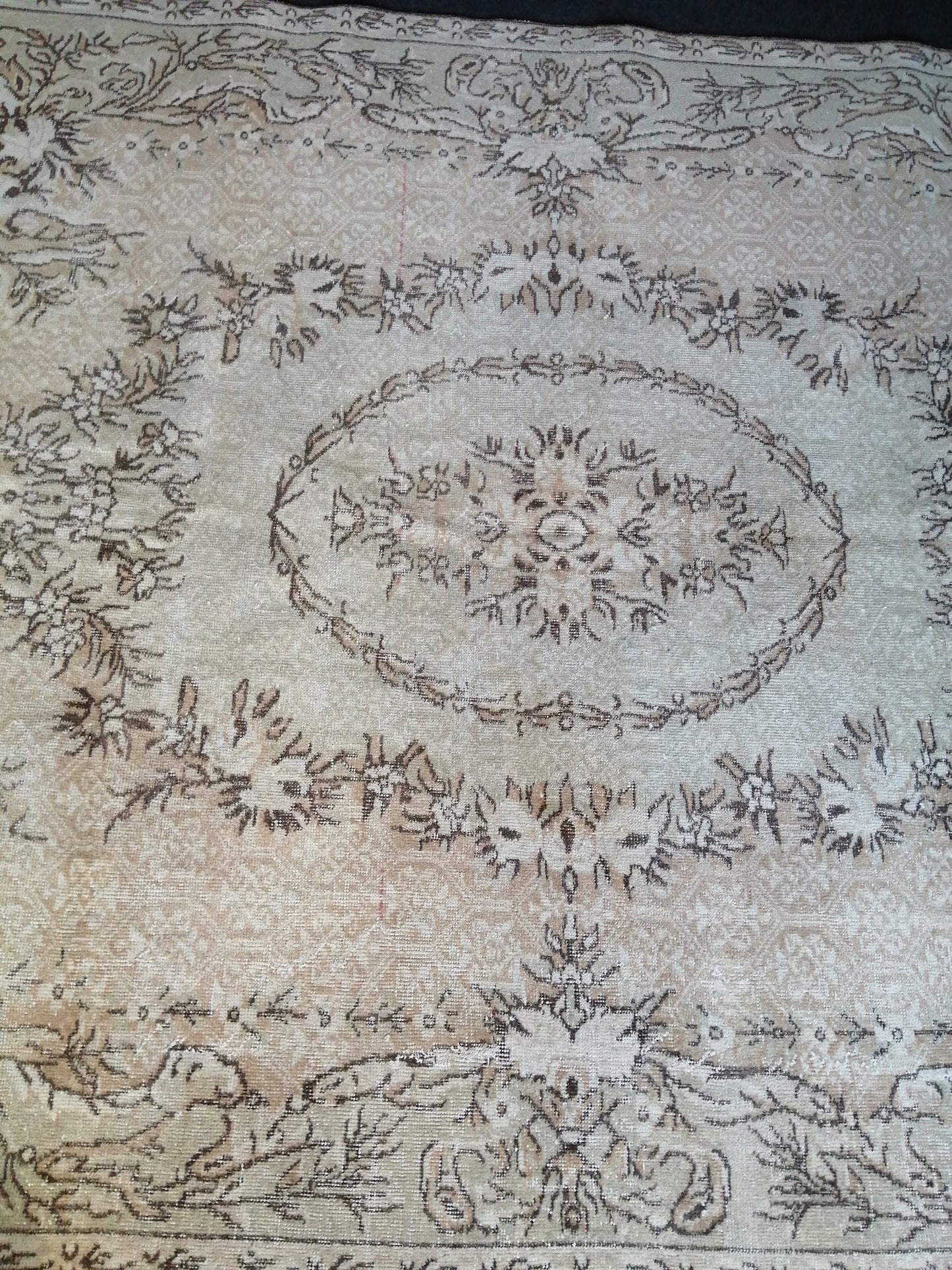 6.7 x 10.2 OUSHAK RUG TURKISH Oushak Rug Vintage Oushak Runner Rug Vintage Runner Rug Wool Oushak Rug Hand Made Rugs Vintage Turkish Rug