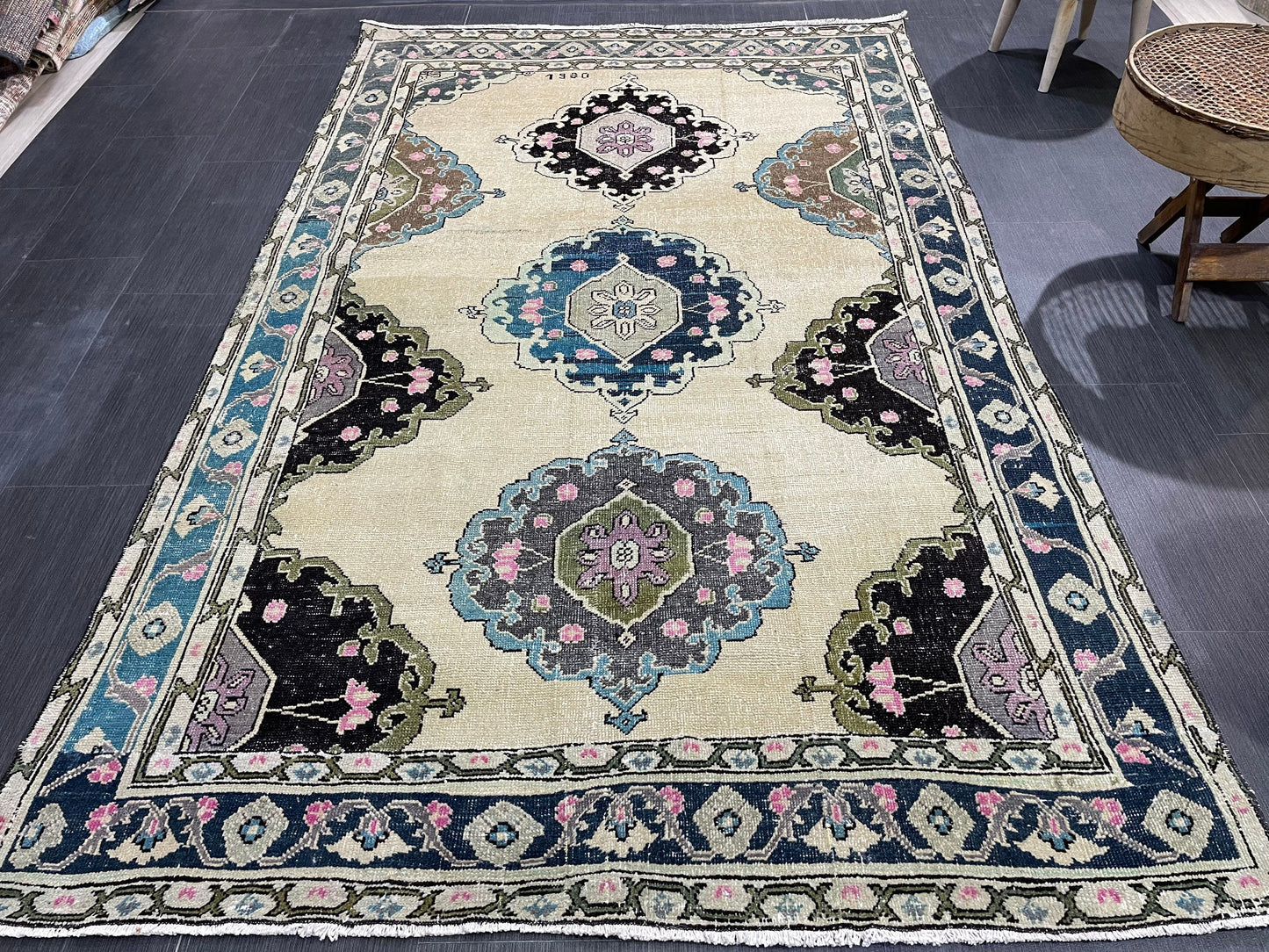 Antique Rug, TURKISH RUG, VINTAGE Rug, Living Room4.9 x 7.9 Rug, Oushak Rug, Handmade Rug, Earth Tones rug, Persian Rug, farmhouse rug