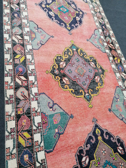 Area rug 4.11x11.7 oushak vintage rug,vintage runner,kitchen runner rug