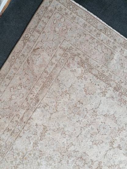 7.5 x 11 Oushak turkish rug large vintage rug, vintage oushak rug, unique handmade rug traditional rug