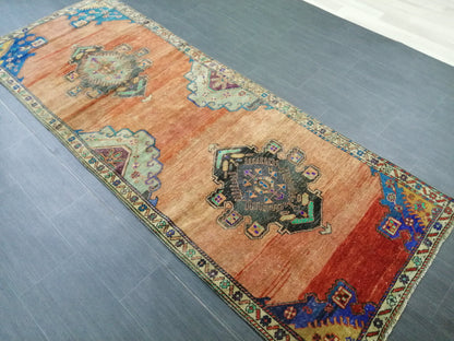 8.5 x 3.2 Oushak Runner Rug Old Turkish Runner Rug Vintage Runner Rug Hallway Runner Rug Kitchen Runner Rug Wool Runner Rug Wool Oushak Rug