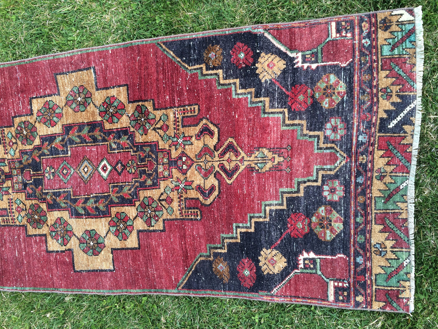 10.10 X 2.8 ft Vintage Runner Rugs Turkish Runner Rugs Oushak  Rug, Bohemian  RUNNER Rug, Living Room Rugs, Oushak Rug, Hallway  RUG Runner