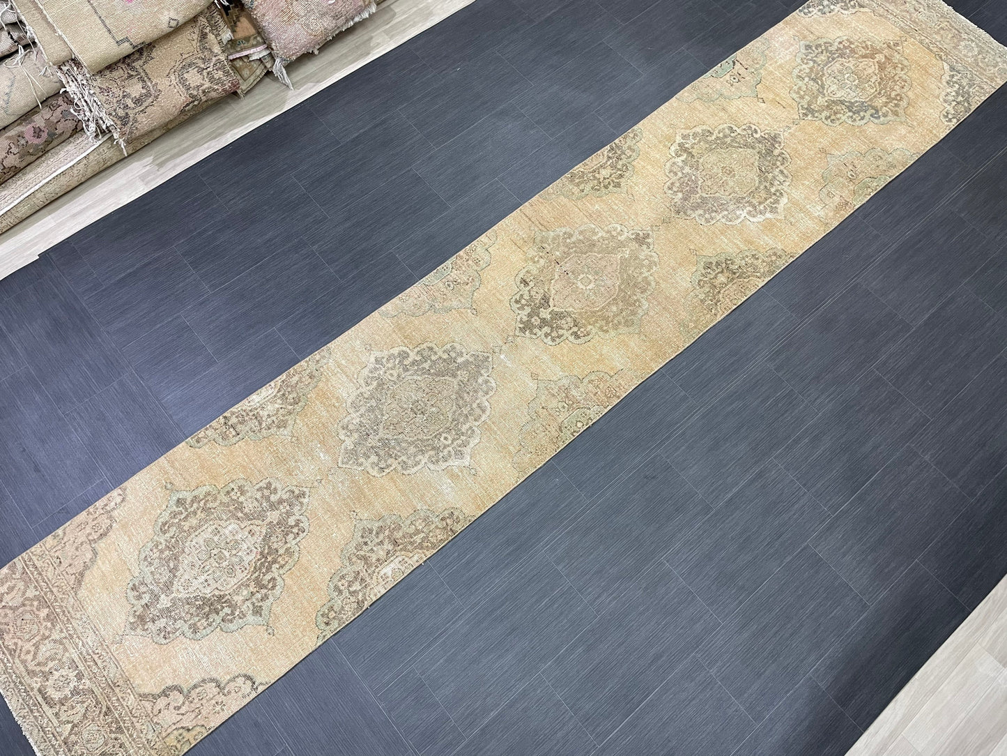 Antique Runner Rug 2.6 x 14 Persian Runner Rug Wool Oushak Rug Oushak Runner Rug Long Turkish Runner Rug Kitchen Runner Rug Hallway Runner